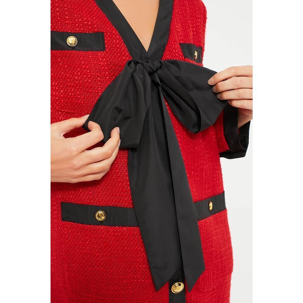 POMANDER PLACE Red Coco Tweed Bow Dress Size XXL NWT Retail $168 Tuckernuck - Picture 7 of 9